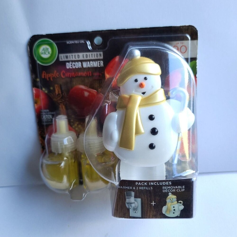 Air Wick Plug-in Snowman Decor Warmer Apple Cinnamon Medley Limited Edition